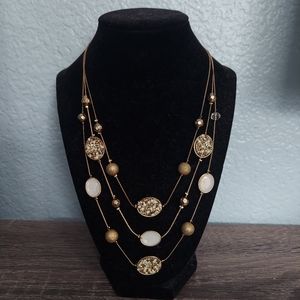 Gold toned beaded necklace from New York and Company